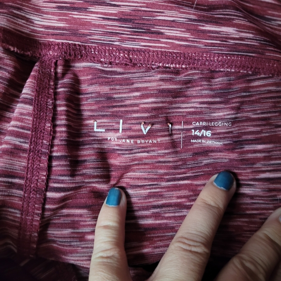 Lane Bryant Maroon Patterned Leggings - Picture 5 of 5